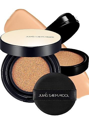 JUNG SAEM MOOL Essential Skin Nuder Longwear Cushion 098 Fl Oz Medium Refill Included 24H Lasting Cushion Foundation with High Coverage SemiMatte Natural Finish Korean Foundation Makeup