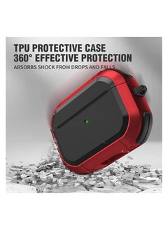 Generic Compatible Airpods Pro 2Nd Generation Case Cover With Lock, Black-Red,  - Image 4