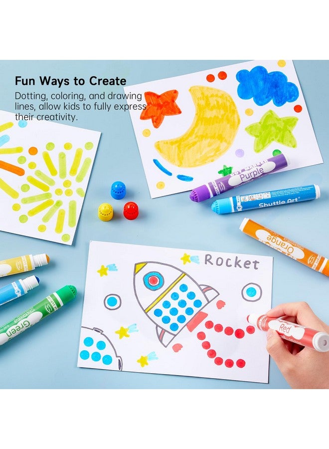 Shuttle Art Dot Markers, 36 Colors Washable with 135 Activity Sheets, 5 Activity Books, Fun Art Supplies for Kids Toddlers and Preschoolers, Non Toxic Water-Based Paint Daubers, Dot Art Markers - Image 5