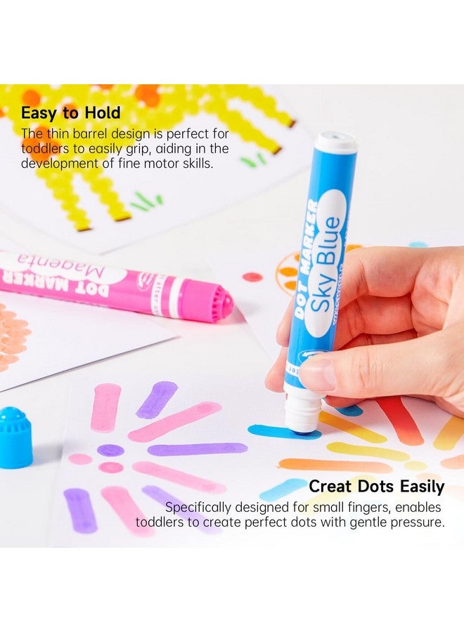 Shuttle Art Dot Markers, 36 Colors Washable with 135 Activity Sheets, 5 Activity Books, Fun Art Supplies for Kids Toddlers and Preschoolers, Non Toxic Water-Based Paint Daubers, Dot Art Markers - Image 4