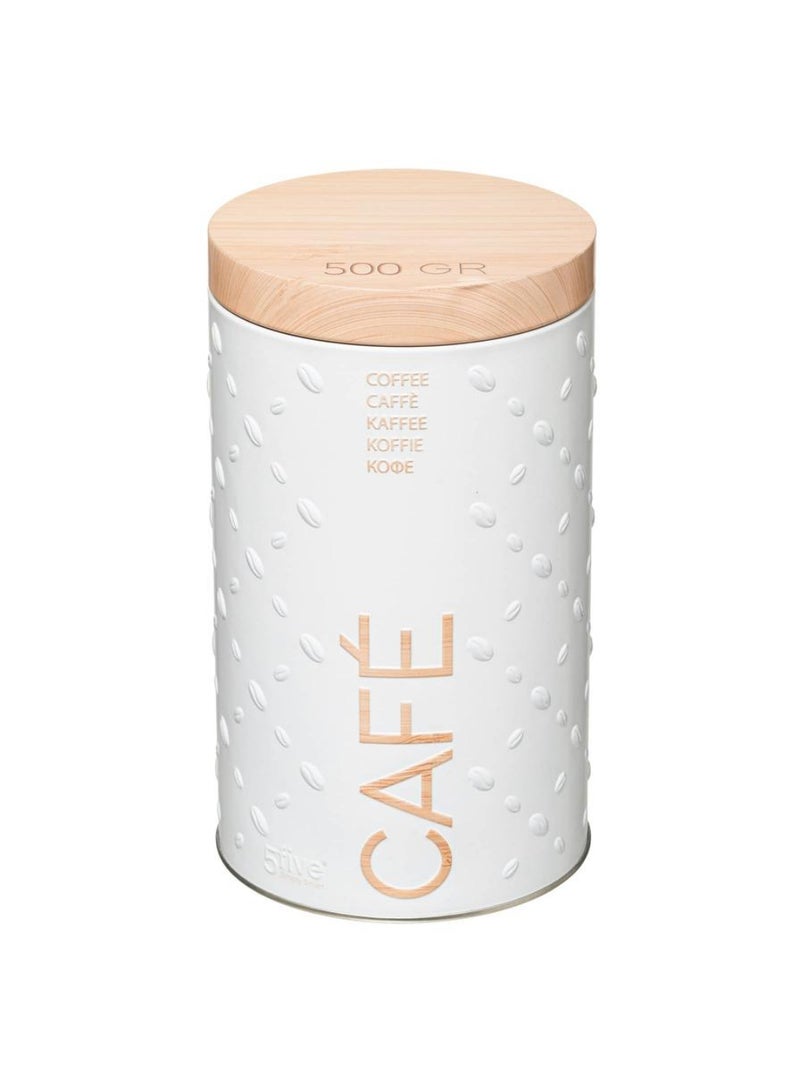 5five Metal Round Coffee Canister 500 G 