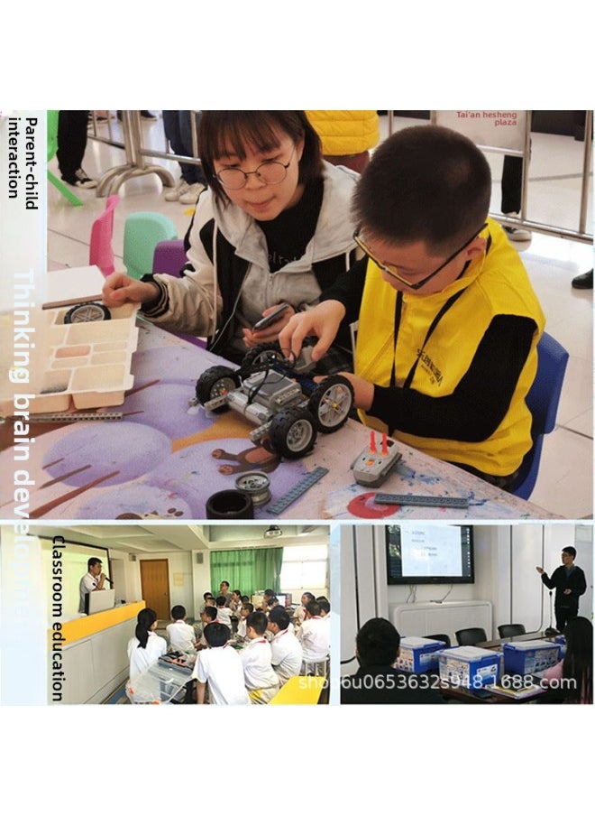 Generic - Children's Programmable Robot Compatible With Lego Building Blocks 9686 Teaching Aids Mechanical Group Electric Science And Education Educational Toys-Color:Same Style [569 Particles] With Storage Bucket +1 Set Of Power Group + Remote Control Programming - Image 1