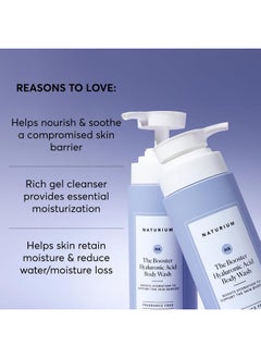 NATURIUM The Booster Hyaluronic Acid Body Wash, Hydrating & Moisturizing Plus Minimizes Dryness, With Glycerin & Vitamin B5, 16.9 Oz 