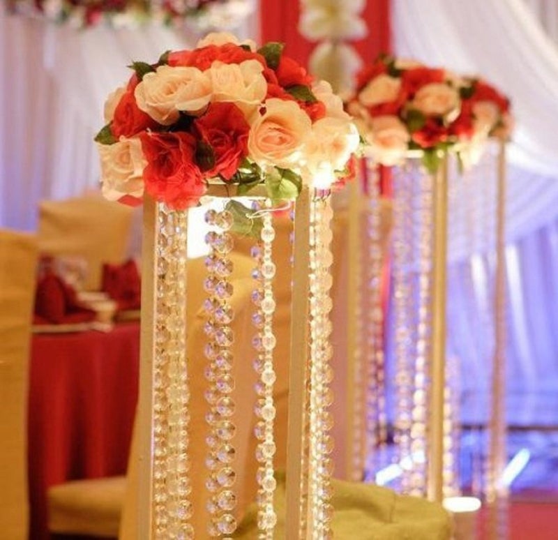 KUPOO Magnificent 16 Feet Crystal Acrylic Gems Bead Strands, Manzanita Crystals, Tree Garlands, Christmas Decoration - Image 3