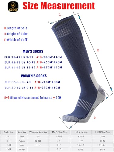 ONKE Max Full Cushion Knee High Socks for Men Steel Toe Work Boot Over the Calf OTC Moisture Wicking Thermal Hiking Hunting(NavyBlue L) - Image 5