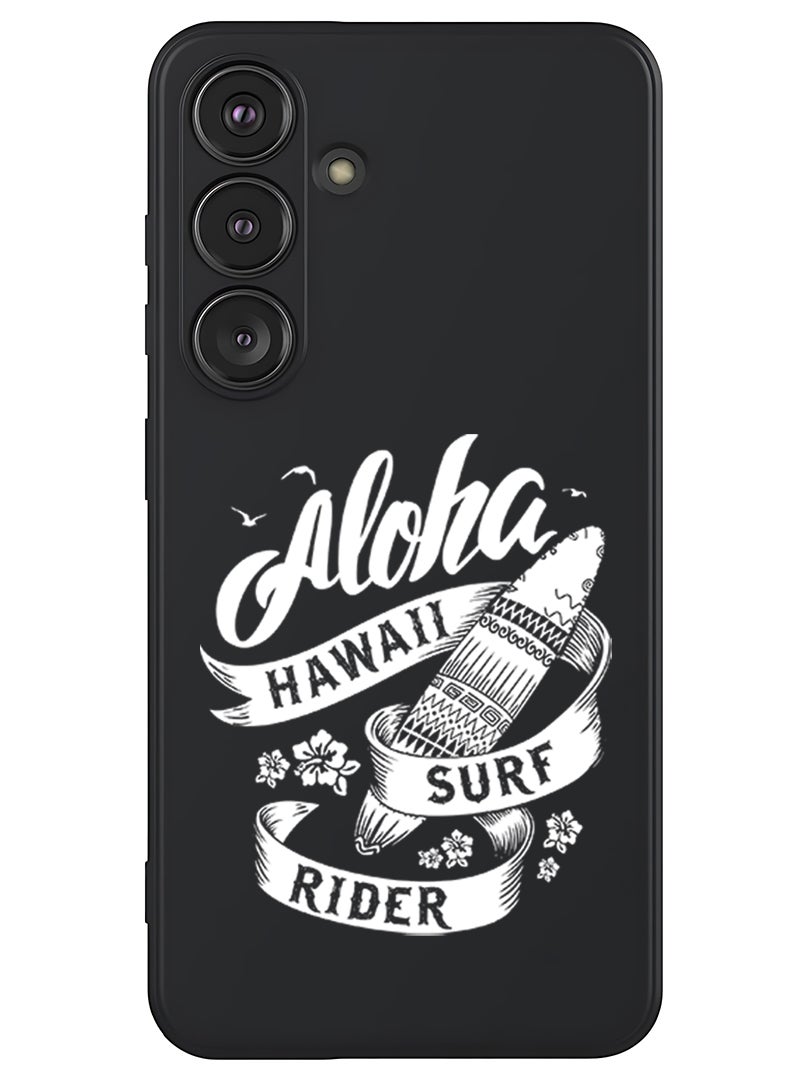Theodor Protective Slim Fit Case Liquid Silicone Cover with Full Body Protection Anti-Scratch Shockproof Case For Samsung Galaxy S25 (Black) - Aloha hawaii Surf rider White  - Image 1