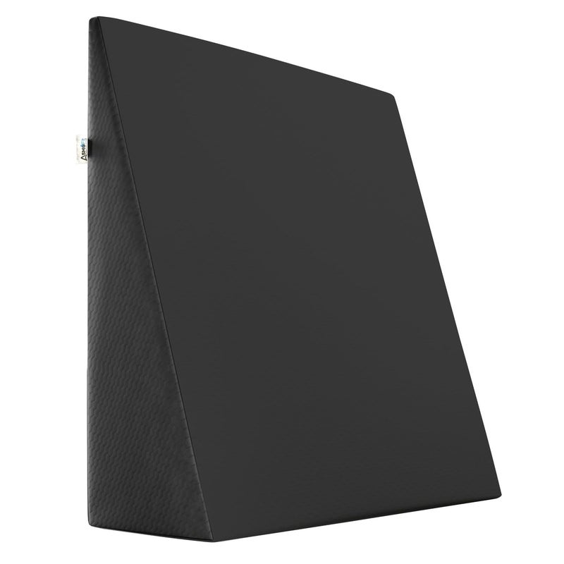 Asmofit وسادة ويدج بلس للنوم وتخفيف ارتجاع الحمض دعم مريح للنوم/فوم الذاكرة وفوم عالي المرونة، وسادة ويدج تقويمية لرفع الساقين - (أسود - عبوة من 1) - Image 1