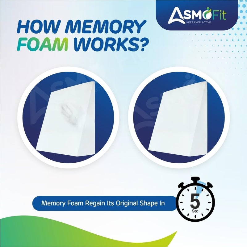 Asmofit وسادة ويدج بلس للنوم وتخفيف ارتجاع الحمض دعم مريح للنوم/فوم الذاكرة وفوم عالي المرونة، وسادة ويدج تقويمية لرفع الساقين - (أسود - عبوة من 1) - Image 5