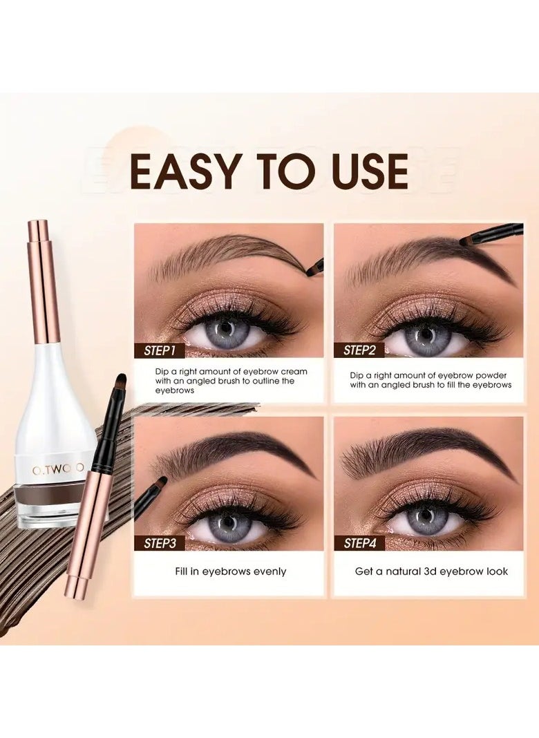 Smudge-Proof Eyebrow & Eyeliner Cream with Brush - High Pigment, Long-Lasting, Multi-Use for All Skin Types, Lasting Multi-Uses