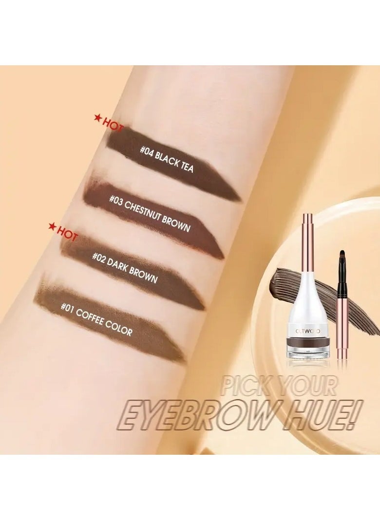 Smudge-Proof Eyebrow & Eyeliner Cream with Brush - High Pigment, Long-Lasting, Multi-Use for All Skin Types, Lasting Multi-Uses