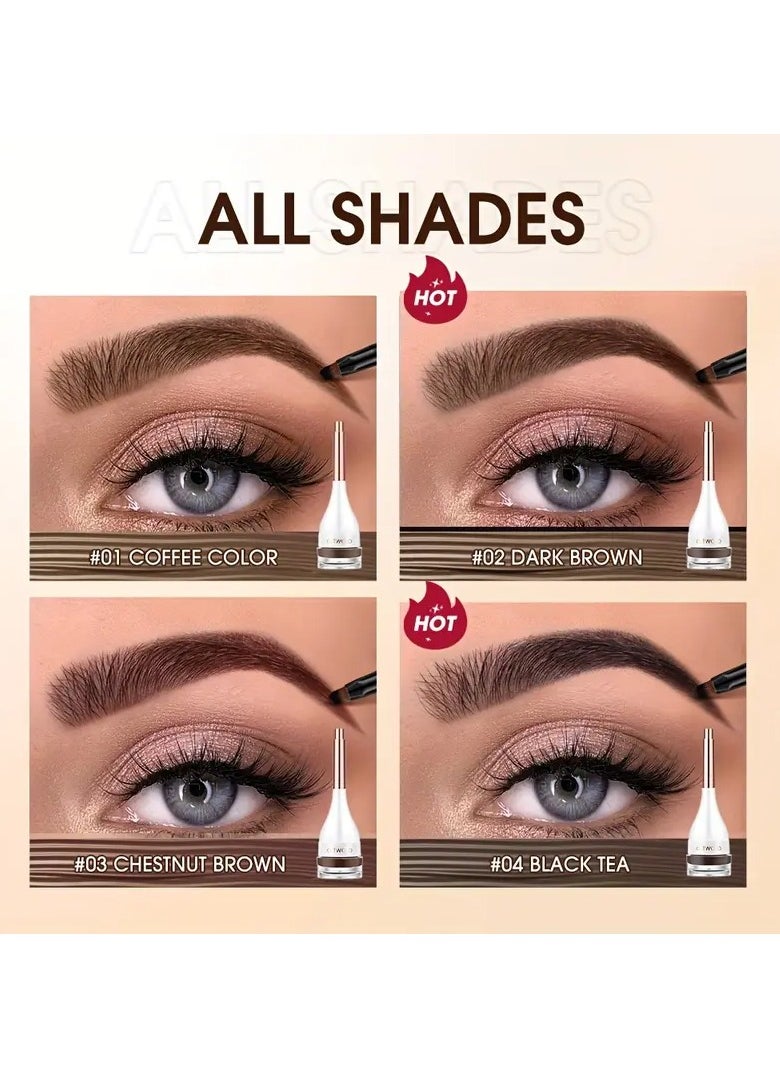 Smudge-Proof Eyebrow & Eyeliner Cream with Brush - High Pigment, Long-Lasting, Multi-Use for All Skin Types, Lasting Multi-Uses