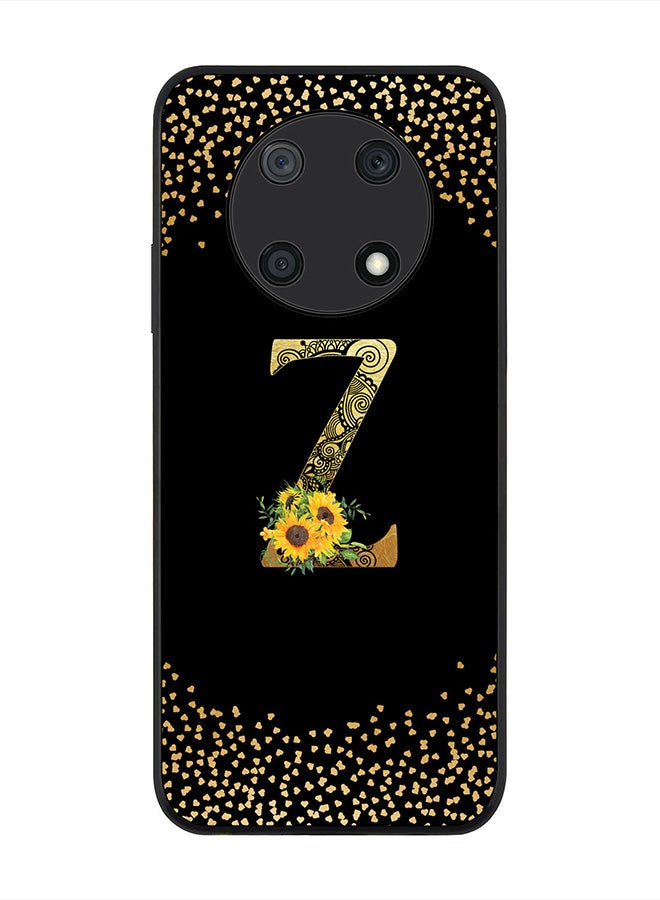 Stylizedd Rugged Black edge case for Huawei nova Y90, Slim fit Thin Cover -  Custom Monogram Initial Letter Mandala Floral Pattern Alphabet- Z  (Black ) - Image 1