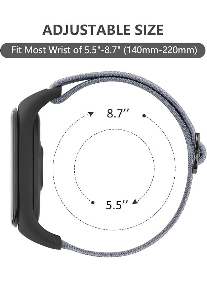 Nylon Solo Loop Strap Compatible with Xiaomi Mi Band 7/6/5/4/3, Adjustable Stretchy Elastic Sport Band Replacement Wristband, Breathable Smart Watch Accessory - Image 5