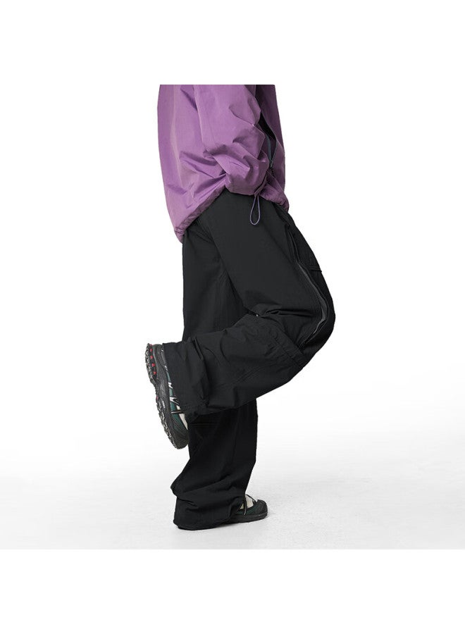 Izexx American-style Outdoor Men's Tactical Workwear Water-repellent Mountain Paratrooper Loose Sports Casual Pants Iz92 Lan Ye Black 2XL - Image 4