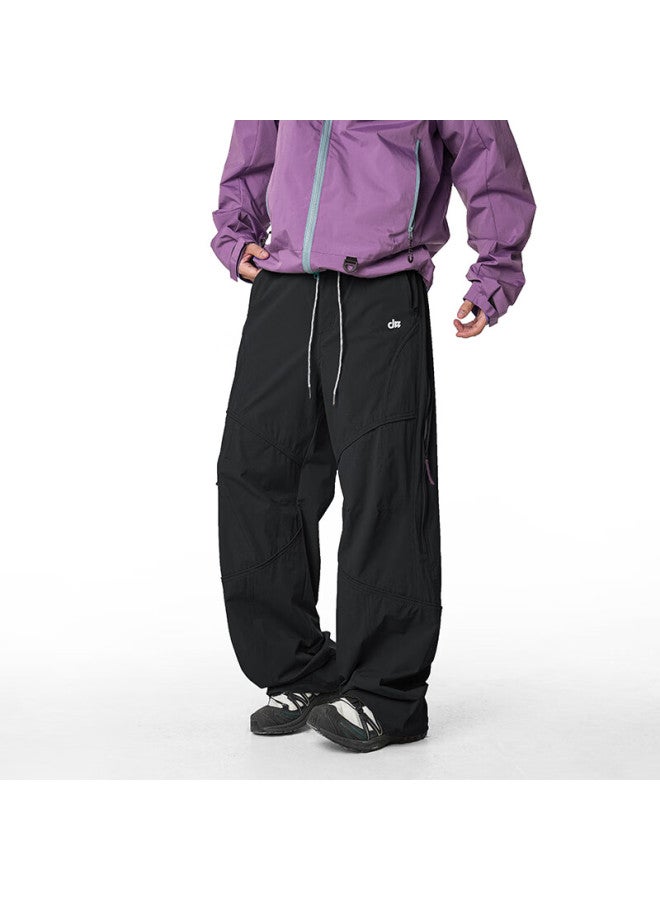 Izexx American-style Outdoor Men's Tactical Workwear Water-repellent Mountain Paratrooper Loose Sports Casual Pants Iz92 Lan Ye Black 2XL - Image 3