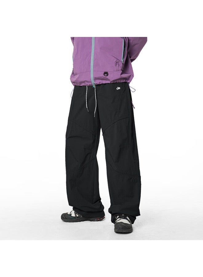 Izexx American-style Outdoor Men's Tactical Workwear Water-repellent Mountain Paratrooper Loose Sports Casual Pants Iz92 Lan Ye Black 2XL - Image 1