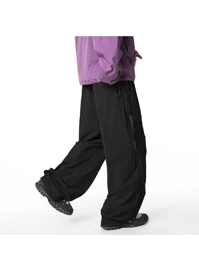Izexx American-style Outdoor Men's Tactical Workwear Water-repellent Mountain Paratrooper Loose Sports Casual Pants Iz92 Lan Ye Black 2XL - Image 5