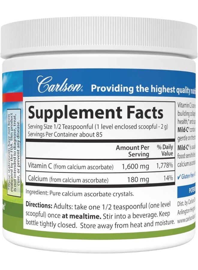Carlson Mild-C Vitamin C Powder 6 oz for Immune Support - Image 2