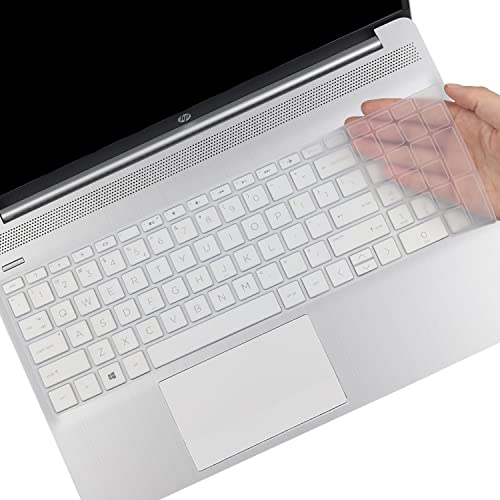 Saco Silicone Skin Keyboard Cover Compatible for HP 15s-du3047TX 15s-du3614TU 15.6 inch Laptop - Transparent - Image 1