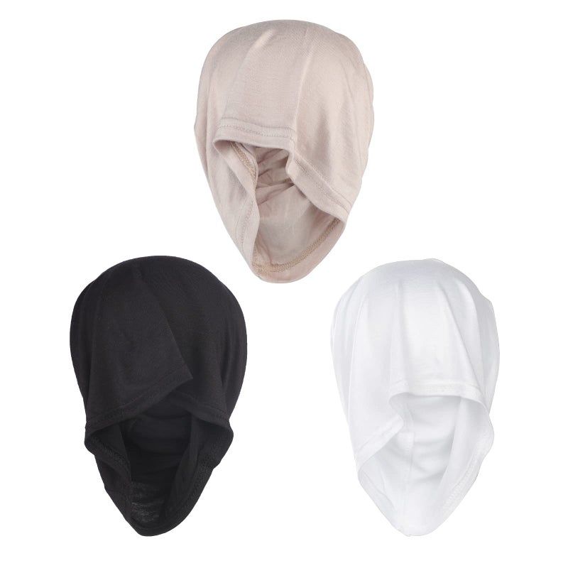 PURFUN 3 Pcs Muslim Inner Hijab Caps Women Solid Color Turban Underscarf Under Hijab Caps Stretchy Breathable Full Cover Undercap Tube Bonnet Under Scarf Hats Beanie - Image 5