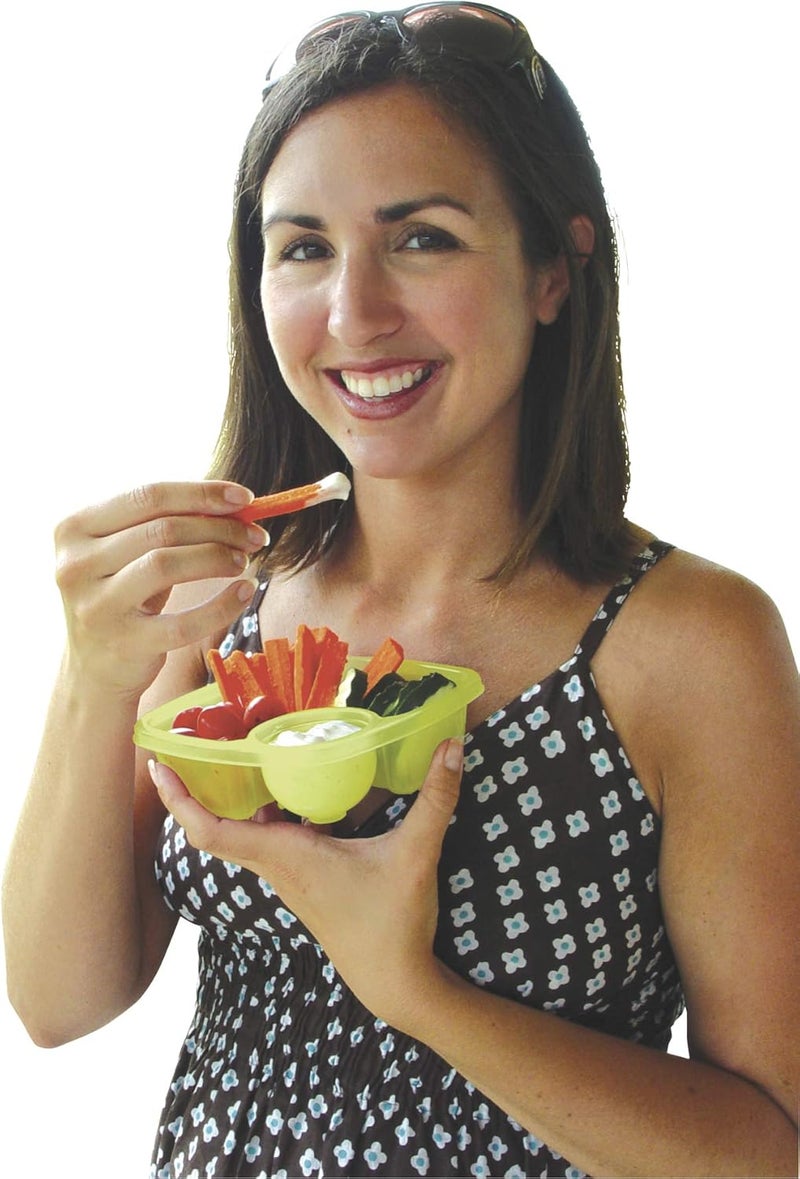 COMPAC HOME Take A Dip 2 the Side Food Container Keeps Dips Fruit Chips Sandwiches  More Separate  Ready for Lunch Two Pack - Image 2