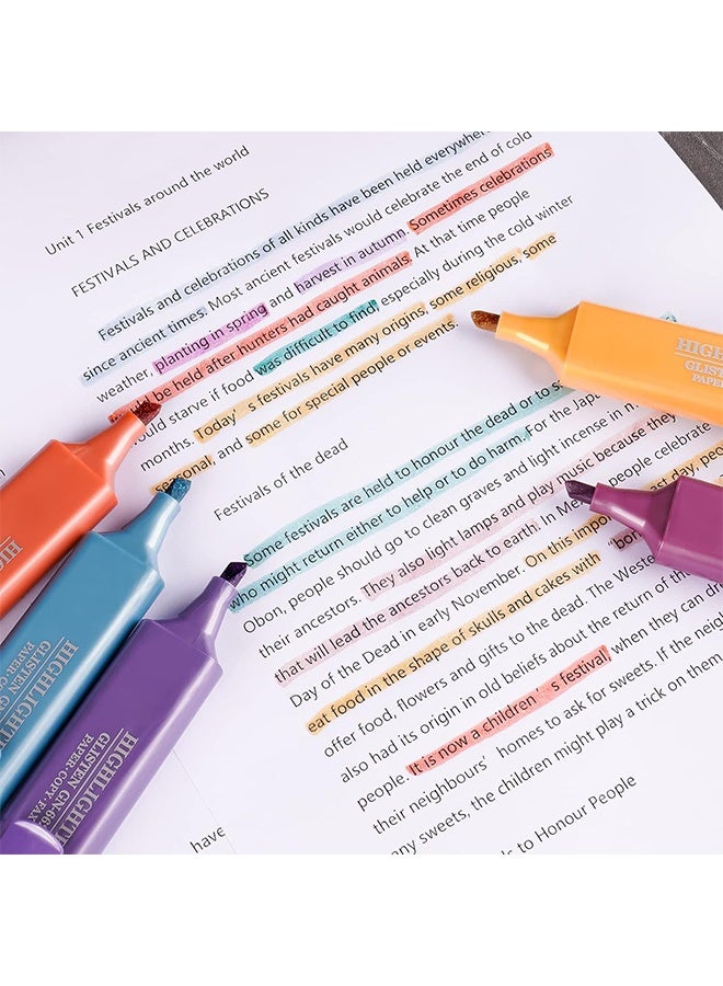 ليمون ٨ قطع من أقلام التحديد اللامعة المعدنية، بألوان هادئة مع رؤوس مشطوفة، وعرض خطوط مرن، وحبر مائي مقاوم للتلطخ لتدوين ملاحظات براق. - Image 4