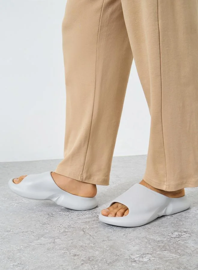 Styli Men Grey Matte Look Comfort Slides