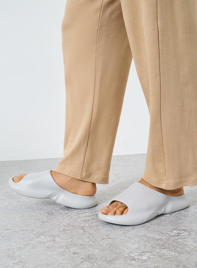 Styli Men Grey Matte Look Comfort Slides - Image 2