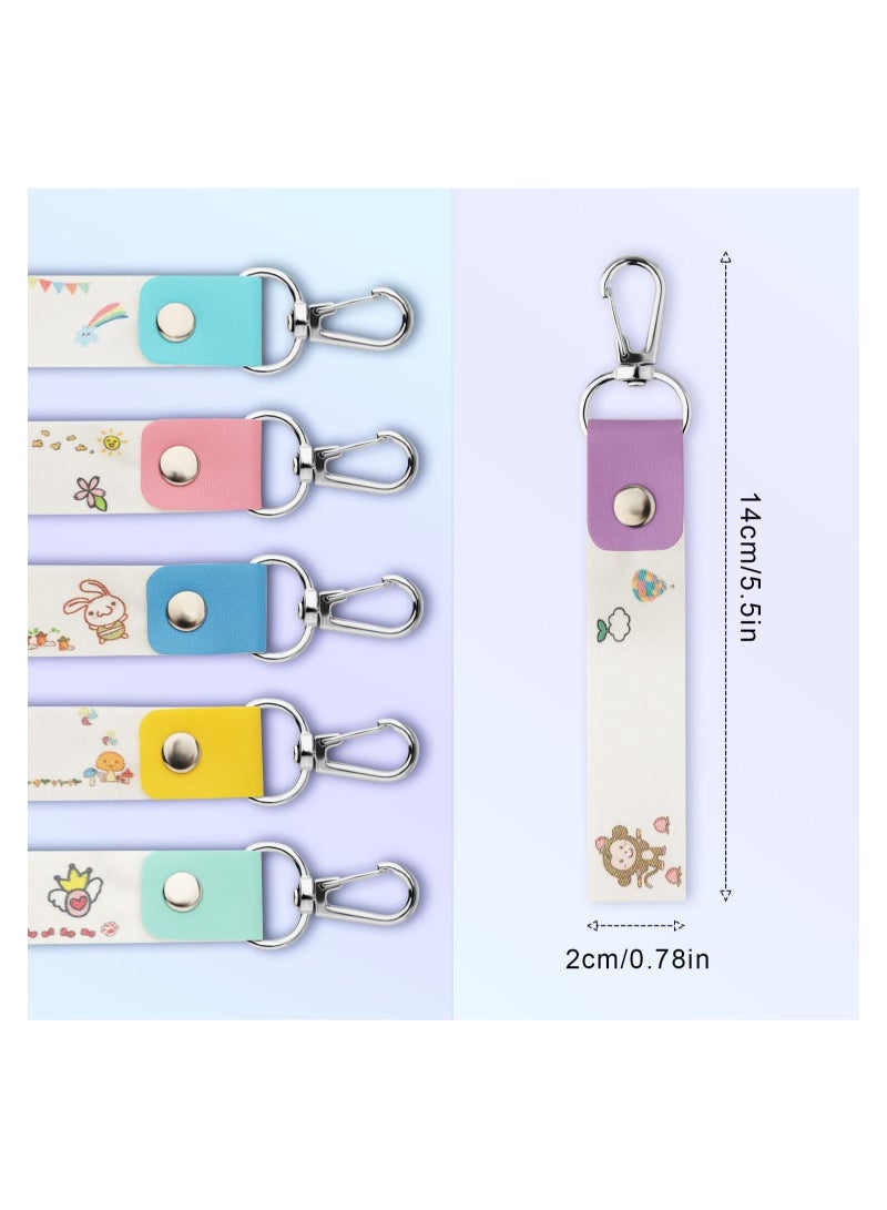 سلسلة مفاتيح على شكل حقيبة ظهر مكونة من 6 قطع وملصق باسم الطفل وملصق باسم حقيبة هوية الطفل - Image 2