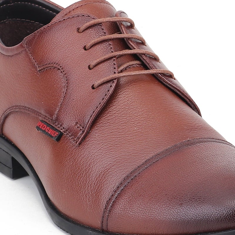 Red Chief Comfortable Genuine Leather Derby Formal Shoe For Men | Rc4052Lr Tan - Image 4