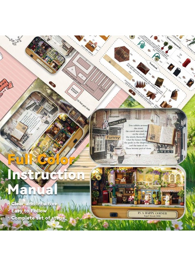 Flever Dollhouse Miniature DIY House Kit Creative Room With Furniture and Cover for Romantic Valentine's Gift(Happy Corner) - Image 4