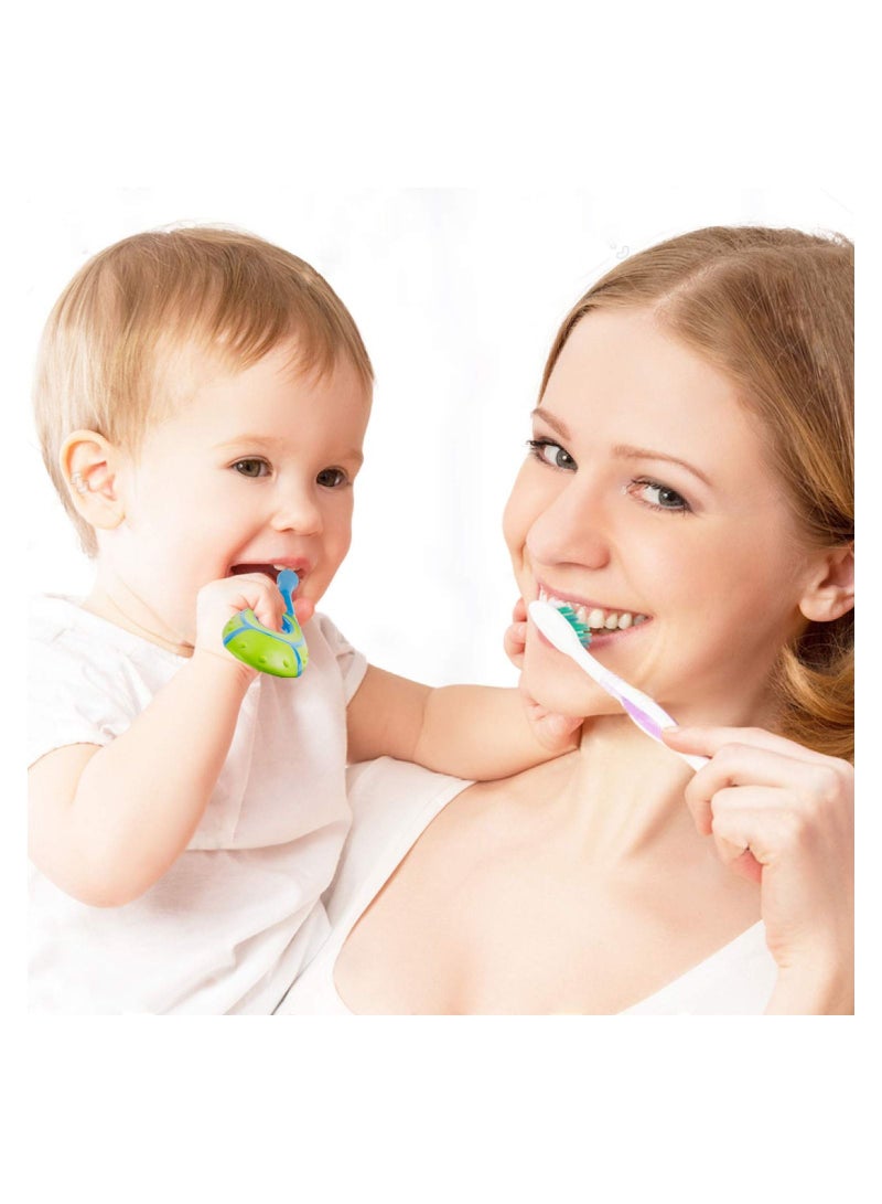 Baby Toothbrush for Infants & Toddlers 0-2 Years Old  Bonus Fluoride Free Toothpaste Teething Handle Extra Soft Bristles 4 Toothbrushes and 1 Holder Color random - Image 2