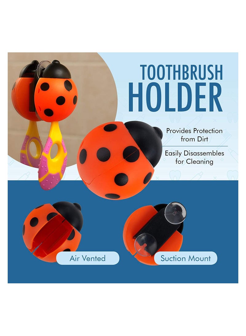 Baby Toothbrush for Infants & Toddlers 0-2 Years Old  Bonus Fluoride Free Toothpaste Teething Handle Extra Soft Bristles 4 Toothbrushes and 1 Holder Color random - Image 3