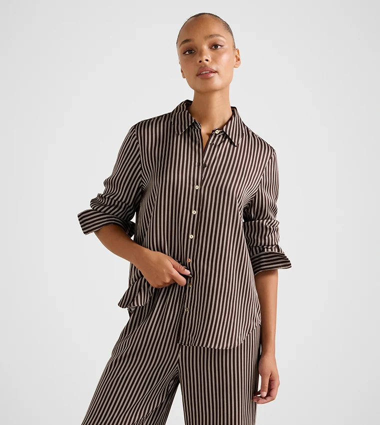 فورايفر نيو Lydia Oversized Satin Shirt
