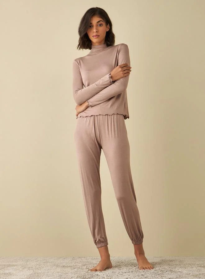 سبلاش فيڤ بيجامة بأساور وخصر مطاطي