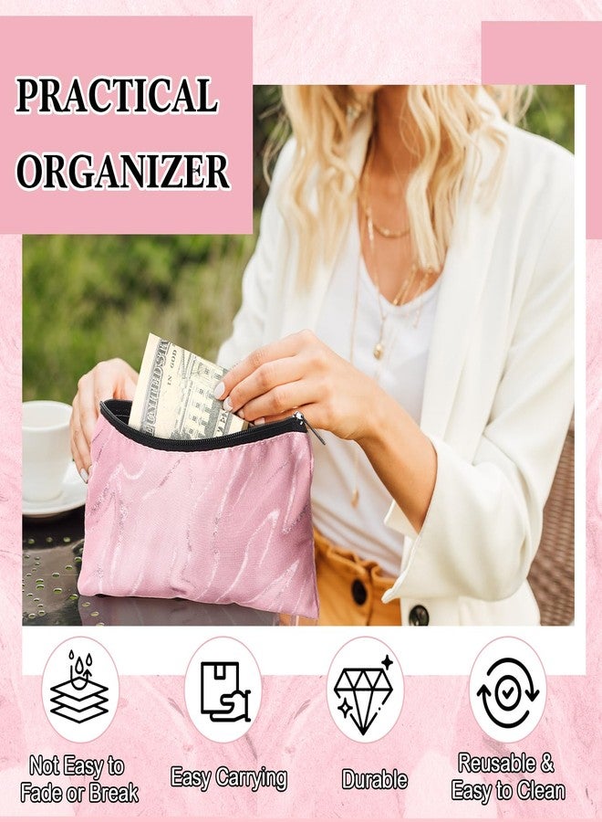 SilTriangle 24 Pieces Makeup Bags Bulk Canvas Cosmetic Bags Purse Organizer Zipper Cosmetic Pouch Portable Travel Toiletry Pouch for Women Men Gifts, 7 x 4 Inch (Marble) - Image 5