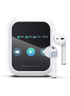 Ai Translation Earbuds Real Time 144 Languages & Accents Translator Earbuds with 8-Language Offline Translator Device Two Way, Auriculares de traducción for Language Learning Travel Business White
