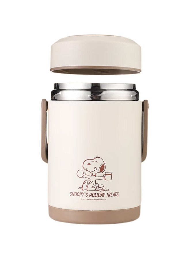 Snoopy Insulated Lunch Box With Handle, 2L Large Capacity, Multi-Layer Portable Stainless Steel Thermos For Office Workers And Students (With Insulated Bag) - Image 3