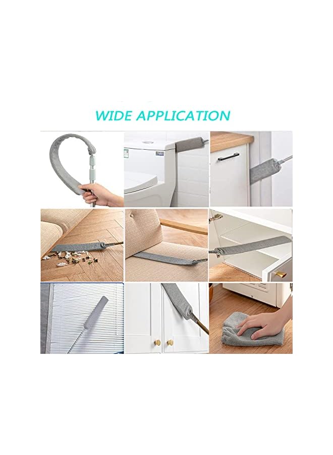 promass Retractable Gap Dust Cleaner,with 2 Microfiber Dusting Cloths, Long Handle 60inches Washable and Retractable Duster Brush,Extendable Gap Dusters for Sofa Bed Furniture Bottom - Image 3