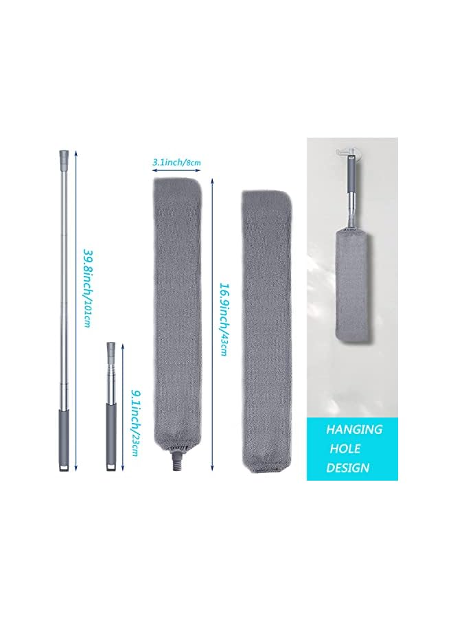 promass Retractable Gap Dust Cleaner,with 2 Microfiber Dusting Cloths, Long Handle 60inches Washable and Retractable Duster Brush,Extendable Gap Dusters for Sofa Bed Furniture Bottom - Image 5