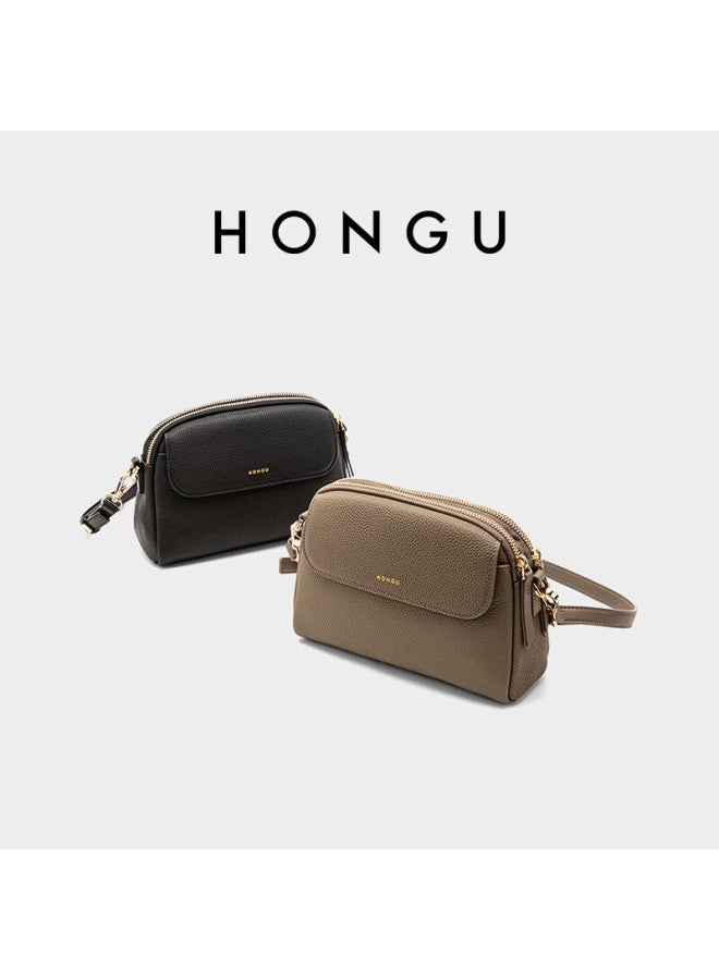 Hongu Women's Genuine Leather Shoulder Crossbody Bag, Versatile Mini Square Bag, Crossbody Ladies' Handbag, New Year Birthday Gift - Image 1