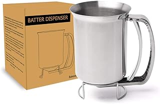 Gee 800ml Stainless Steel Pancake Batter Dispenser - Great for Baking,Cupcakes,Muffins-Cooking Crepes,Waffles- Easyflow - Image 1