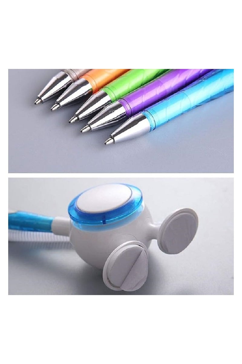 قلم جاف امن مع حبل و دابل فيس لاصق مبتكر، قلم مكتب استقبال للبنوك والمنزل والمكتب والمتاجر والفنادق - Image 4