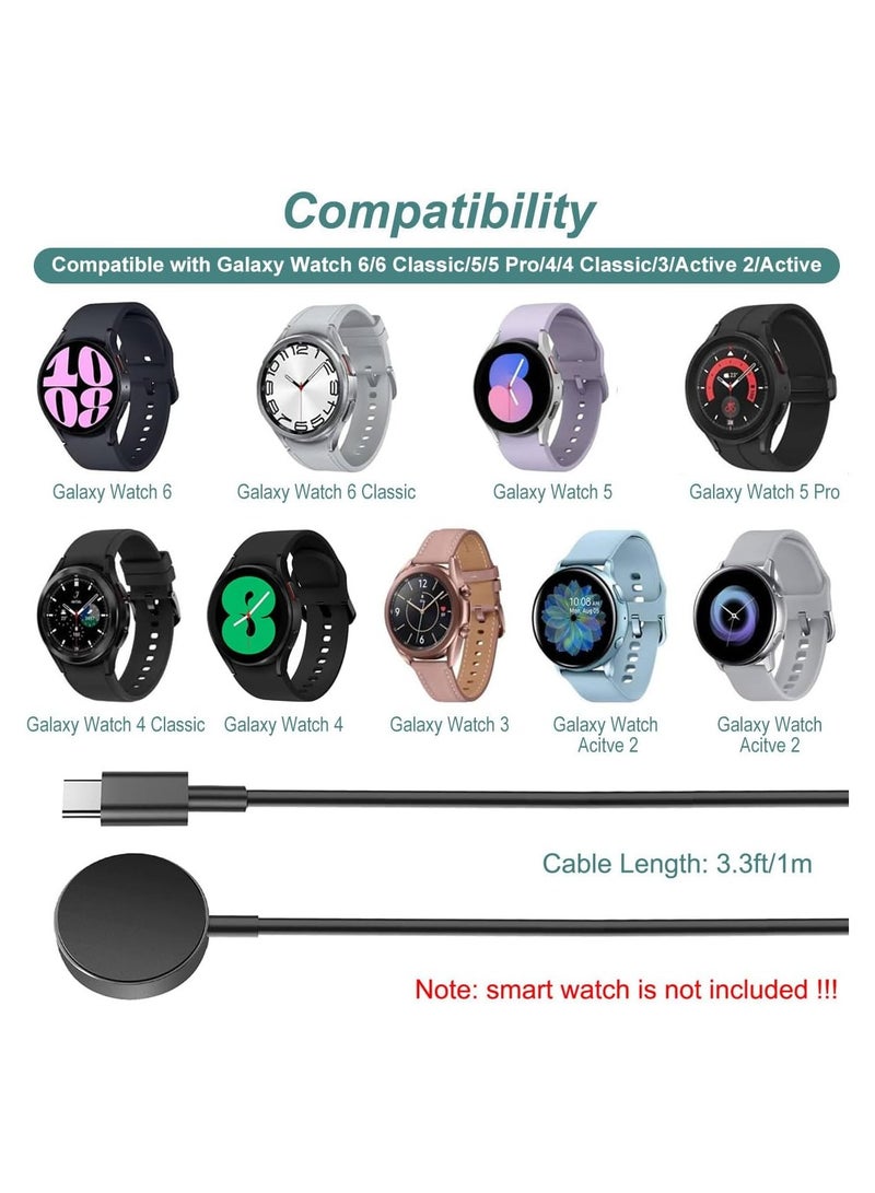 keloray USB C Samsung Watch Charger Fast Charging for Samsung Galaxy Watch 7/6 Classic/6/5 Pro/5/4/4 Classic/3/Active 2/Active 1, Magnetic Wireless Galaxy Charger Pad with 3FT Type C Cable Cord - Image 2