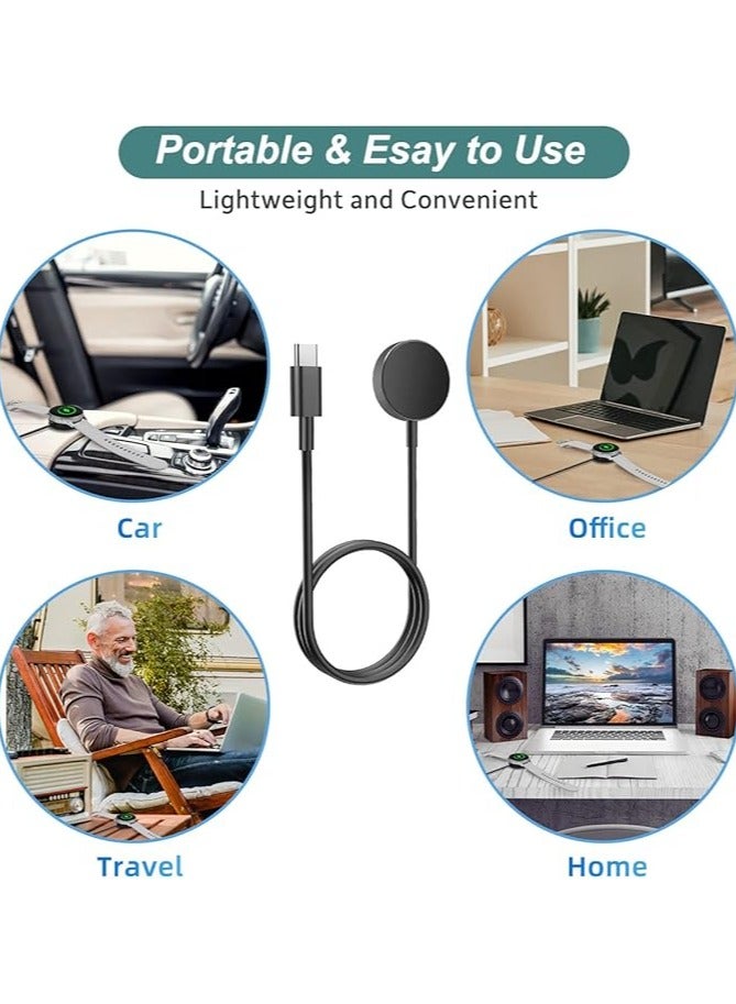 keloray USB C Samsung Watch Charger Fast Charging for Samsung Galaxy Watch 7/6 Classic/6/5 Pro/5/4/4 Classic/3/Active 2/Active 1, Magnetic Wireless Galaxy Charger Pad with 3FT Type C Cable Cord - Image 5