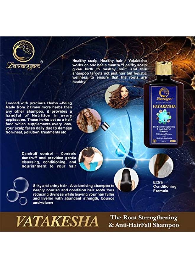 Lavanyam - ’s VATAKESHA The Root Strengthening & AntiHair Fall Ayurvedic Shampoo with Multi Herbs For Strong Lustrious & Healthy hair For Men & Women Paraben & silicon Free 200 ML - Image 1