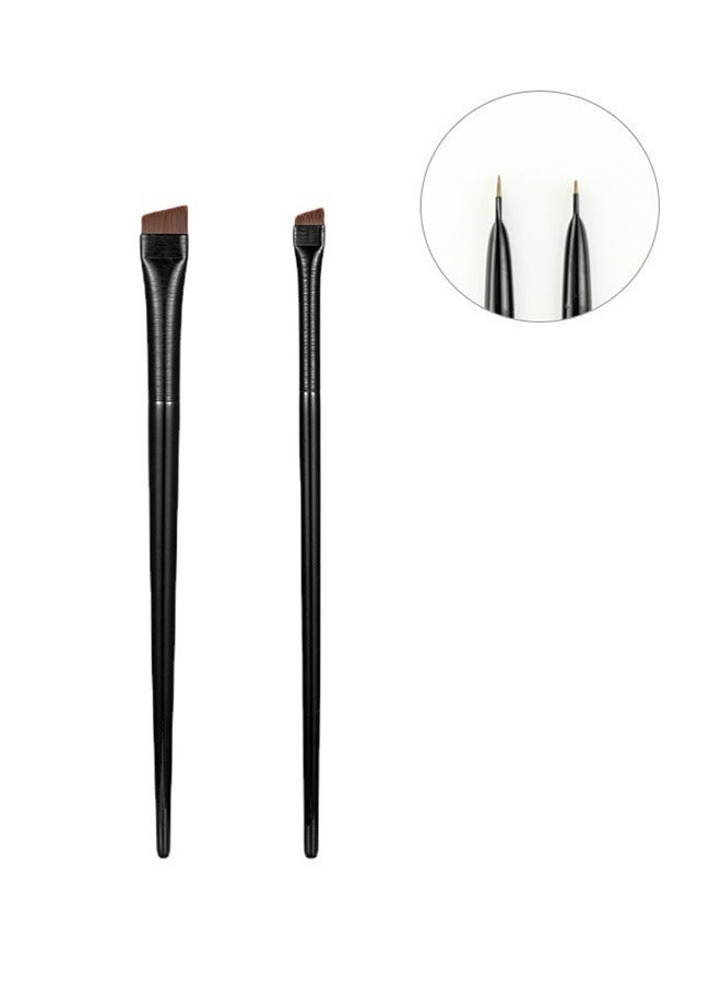 بونيتو طقم فرشاة آيلاينر دقيقة وفرشاة حواجب – أداة مكياج بزاوية دقيقة لرسم العيون والحواجب – شعيرات ناعمة ومتينة، تصميم محمول، مثالية للمبتدئين والمحترفين - Image 3