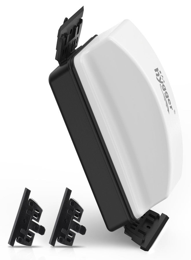 hygger Magnetic Aquarium Glass Cleaner, Dual-Blades Algae Fish Tank Glass Cleaner Brush with 4 Detachable Algae Scrapers for Glass Aquariums Tank, Floating Aquarium Magnet Glass Cleaner Scrubber (M) - Image 1