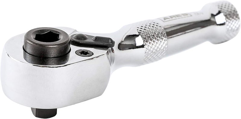 ARES 42041-1/4-Inch Drive 72-Tooth Stubby Ratchet and Bit Driver - Premium Chrome Vanadium Steel Construction & Mirror Polish Finish - Reversible Direction Head - Image 1