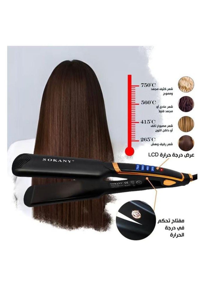 sokany SK-966 Hair Straightener -Black - Image 3